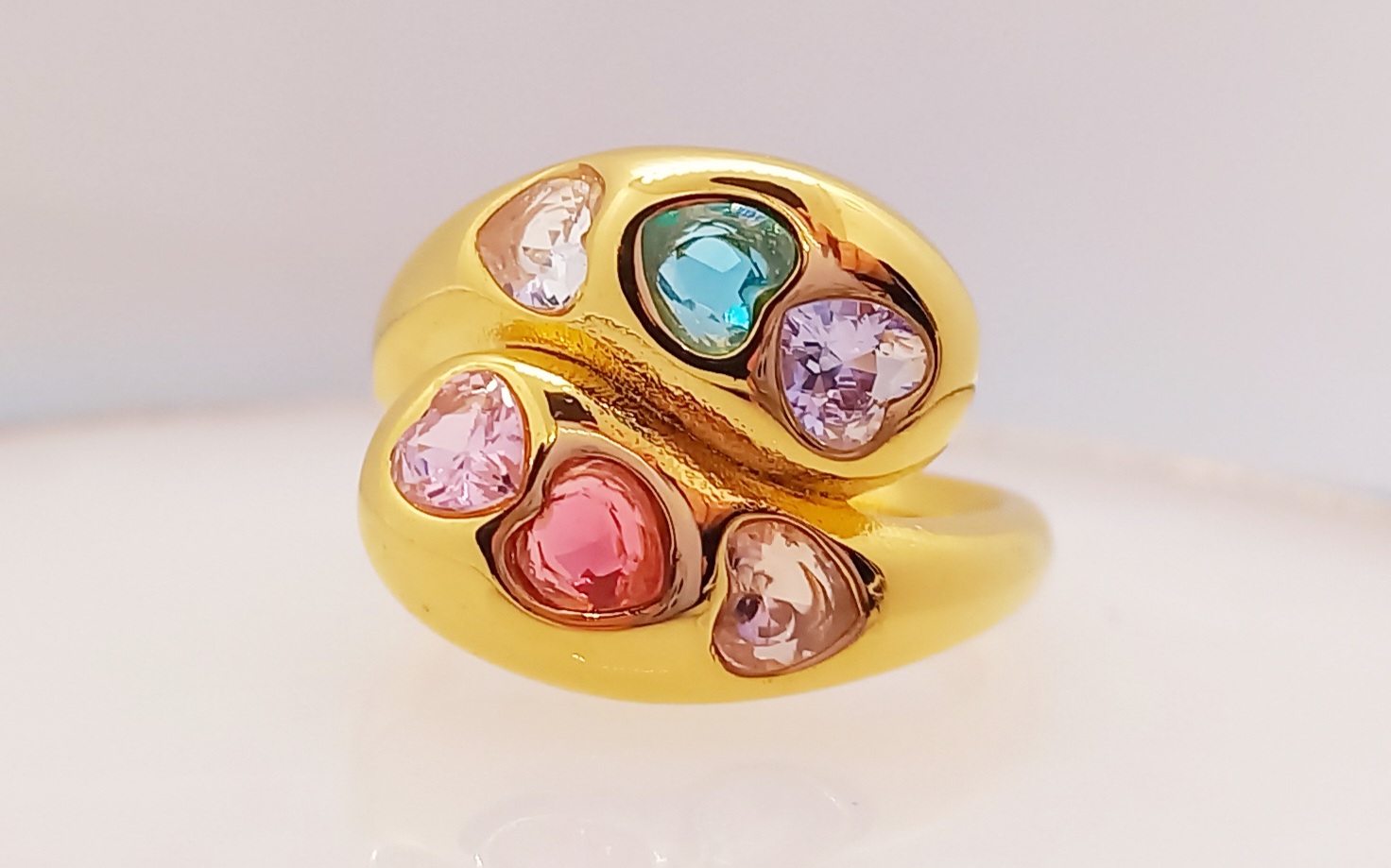 Anillo Queen Corazones entrelazados